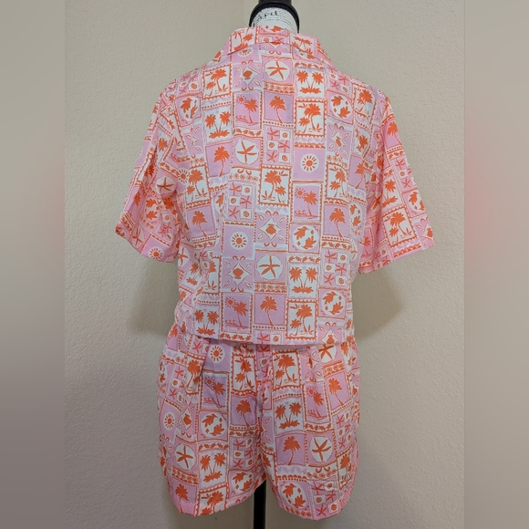 NWT•Sigrid Olsen Sleepwear•2pc Tropical Notch Collar Top & Shorts w/ poc… - Picture 11 of 11